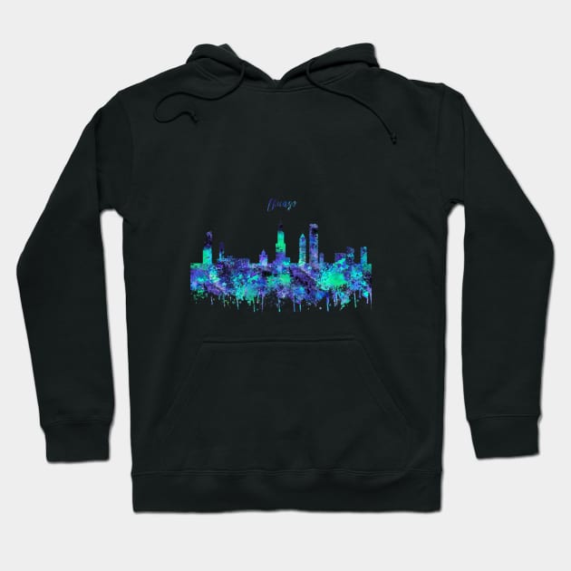 Chicago skyline Hoodie by RosaliArt